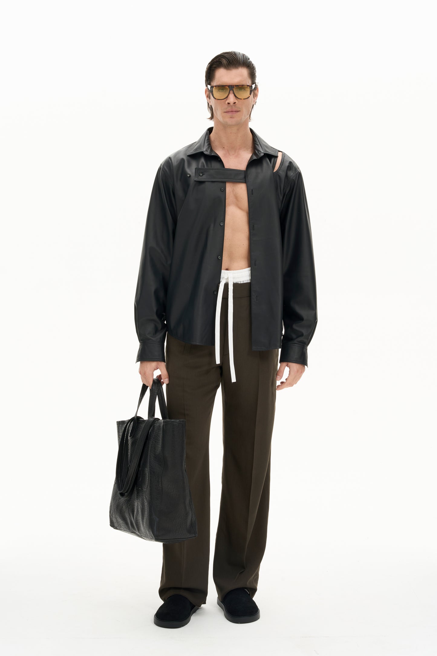 MALFY LEATHER OVERSHIRT