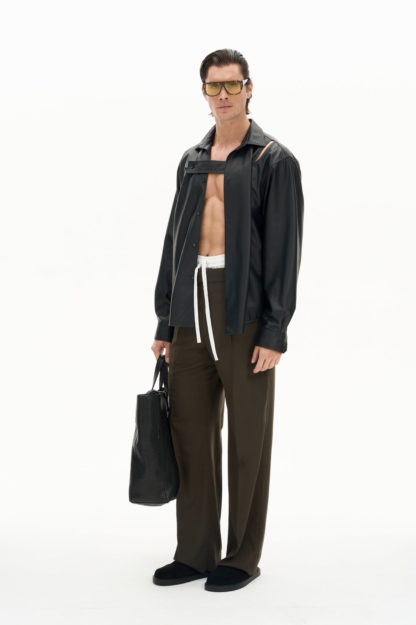 MALFY LEATHER OVERSHIRT