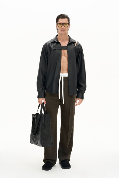 MALFY LEATHER OVERSHIRT