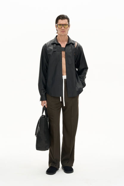 MALFY LEATHER OVERSHIRT